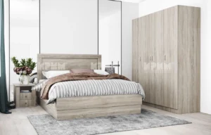 Спален комплект СИТИ 7063 с легло 160x200, 2 нощни шкафчета и 2 гардероба